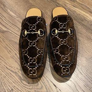 Gucci Princetown Brown Velvet - 10 UK (11 US)